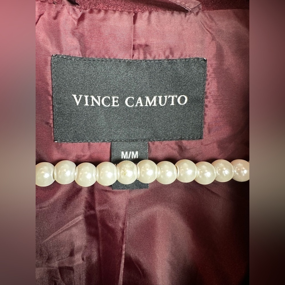 Vince Camuto Women's Burgundy Trench Coat - Picture 3 of 7